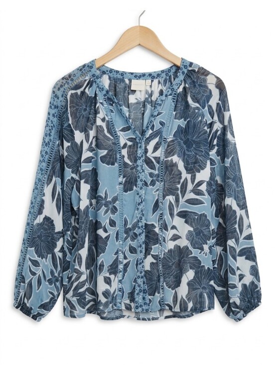 Zac & Rachel Tops - Zac & Rachel Boho Romantic Floral Lace Sheer Coastal Top